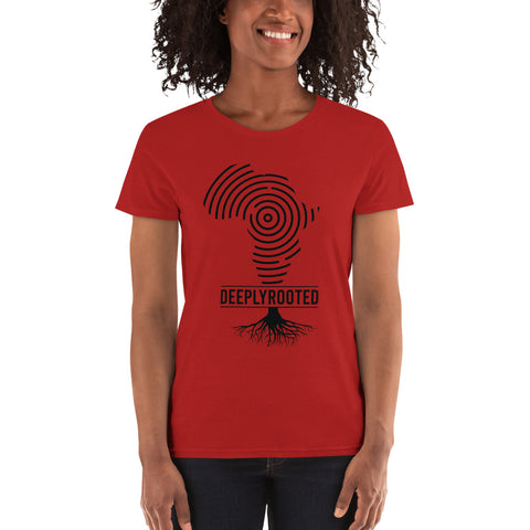Teesafrique Classic Deeply Rooted Print Women's Tee