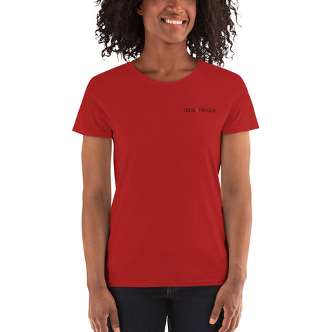 Teesafrique Classic Small Script Logo Print Women's Tee
