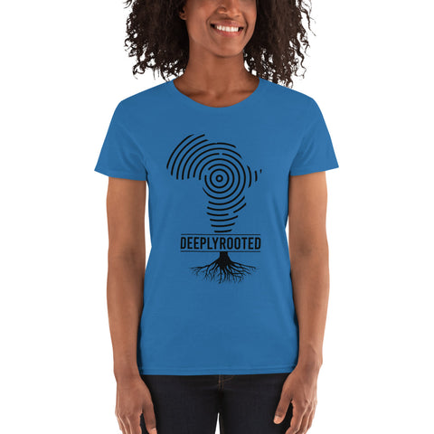 Teesafrique Classic Deeply Rooted Print Women's Tee