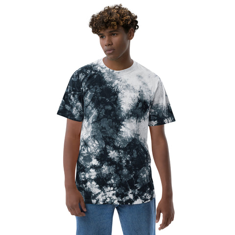 Teesafrique Sustainable Oversized tie-dye Embroidered Logo Graphic Mens Tee