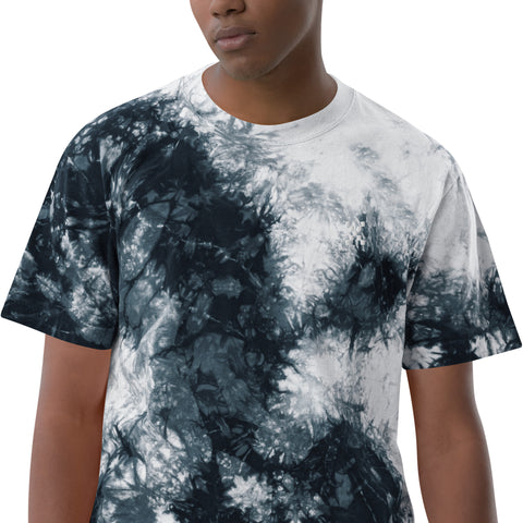Teesafrique Sustainable Oversized tie-dye Embroidered Logo Graphic Mens Tee