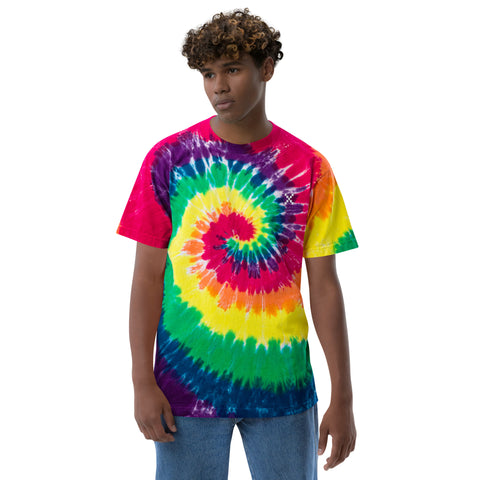 Teesafrique Sustainable Oversized tie-dye Embroidered Logo Graphic Womens Tee
