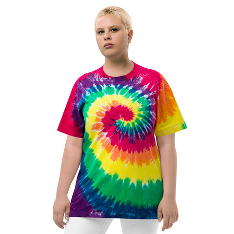 Teesafrique Sustainable Oversized tie-dye Embroidered Logo Graphic Womens Tee