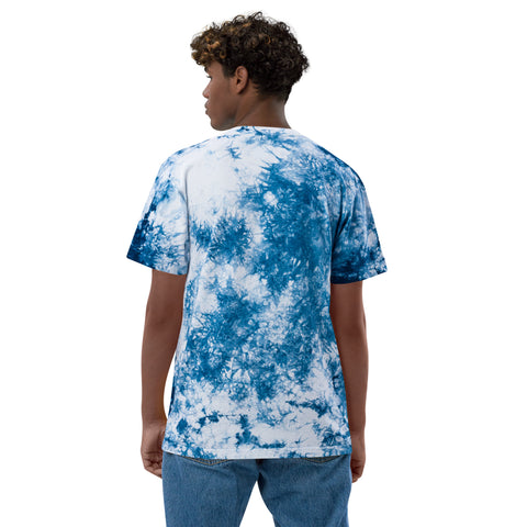 Teesafrique Sustainable Oversized tie-dye Embroidered Logo Graphic Mens Tee