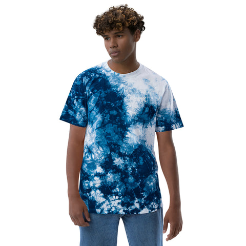Teesafrique Sustainable Oversized tie-dye Embroidered Logo Graphic Mens Tee