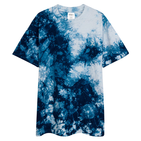 Teesafrique Sustainable Oversized tie-dye Embroidered Logo Graphic Womens Tee