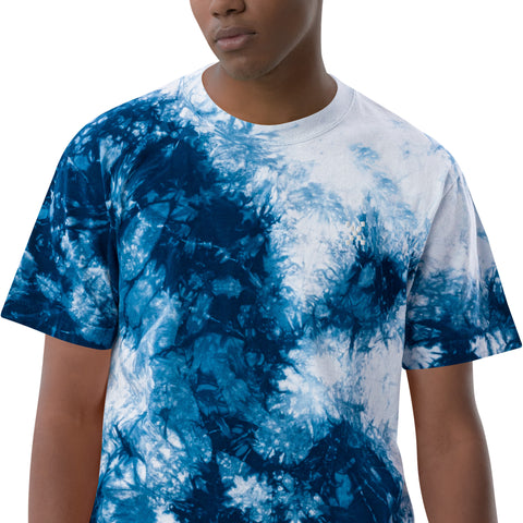 Teesafrique Sustainable Oversized tie-dye Embroidered Logo Graphic Mens Tee