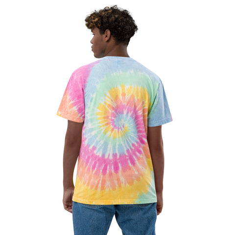 Teesafrique Sustainable Oversized tie-dye Embroidered Logo Graphic Mens Tee