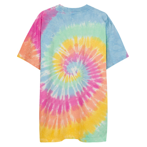 Teesafrique Sustainable Oversized tie-dye Embroidered Logo Graphic Womens Tee
