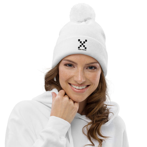 Teesafrique Large Classic Logo Embroidery Pom pom beanie