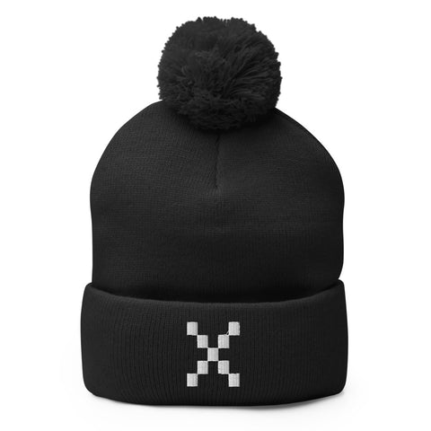 Teesafrique Large Classic Logo Embroidery Pom pom beanie