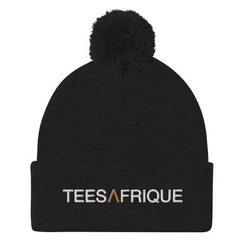 Teesafrique Classic Script Logo Embroidery Pom pom beanie