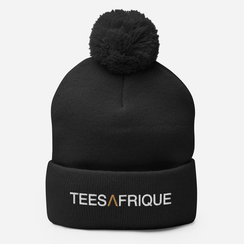 Teesafrique Classic Script Logo Embroidery Pom pom beanie