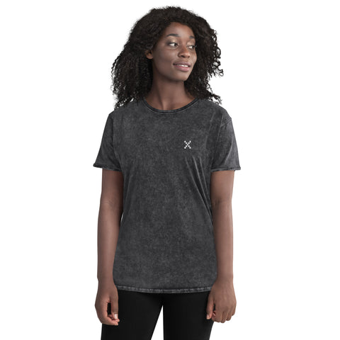 Teesafrique Sustainable Embroidered Logo Denim Graphic Womens Tee