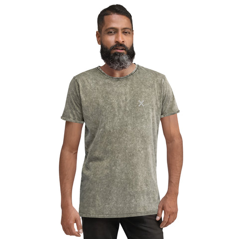 Teesafrique Sustainable Embroidered Logo Denim Graphic Mens Tee