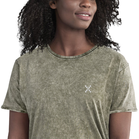Teesafrique Sustainable Embroidered Logo Denim Graphic Womens Tee