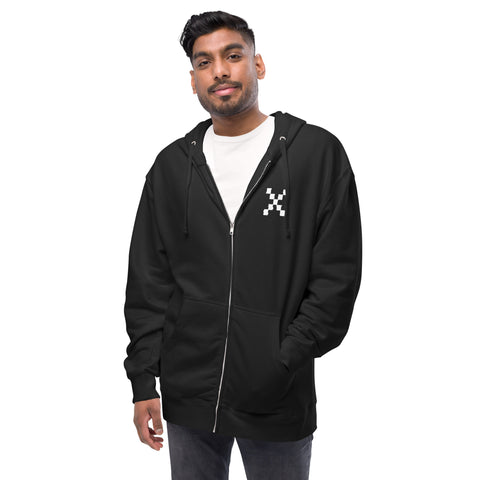 Teesafrique Sustainable Brushstroke Graphic Unisex fleece zip up hoodie