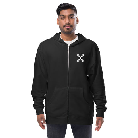 Teesafrique Sustainable Brushstroke Graphic Unisex fleece zip up hoodie