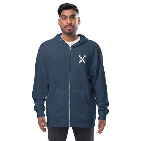 Teesafrique Sustainable Brushstroke Graphic Unisex fleece zip up hoodie
