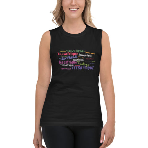 Teesafrique Sustainable Script Graphic  Muscle Shirt Tank top