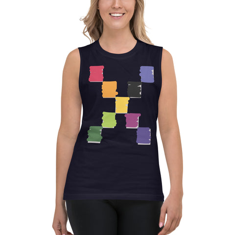 Teesafrique Sustainable Brushstroke Graphic Muscle Shirt Tank