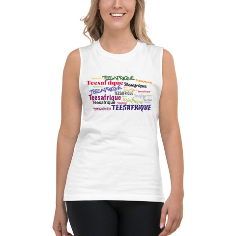Teesafrique Sustainable Script Graphic  Muscle Shirt Tank top
