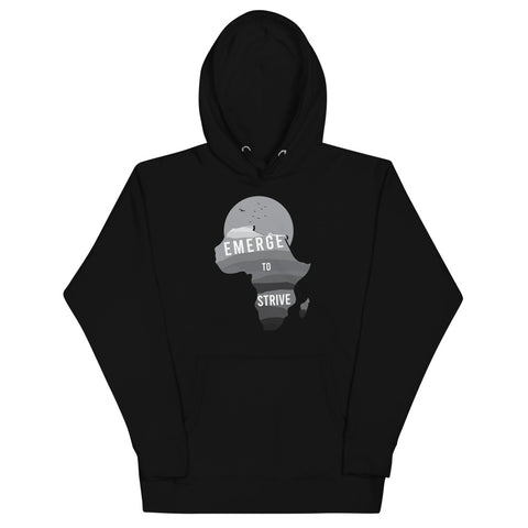 Teesafrique Strive To Emerge B/W Print Men's Hoodie