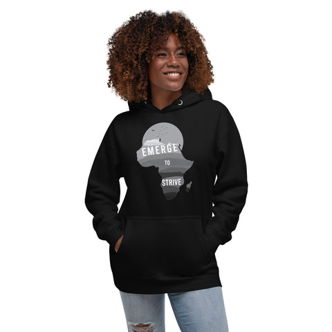 Teesafrique Strive To Emerge B/W Print Women's Hoodie