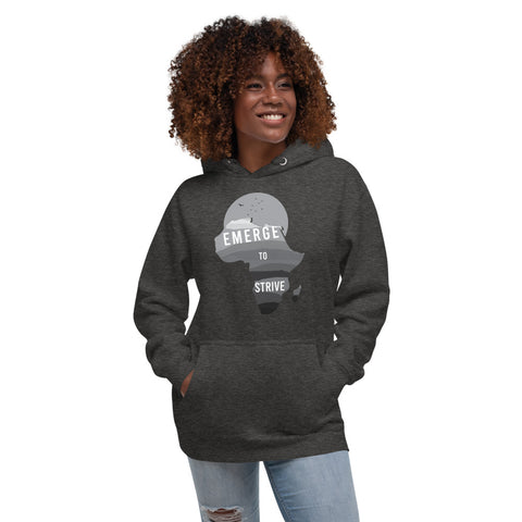 Teesafrique Strive To Emerge B/W Print Women's Hoodie