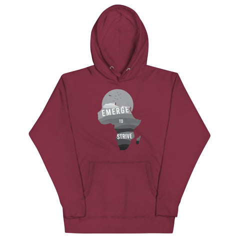 Teesafrique Strive To Emerge B/W Print Men's Hoodie