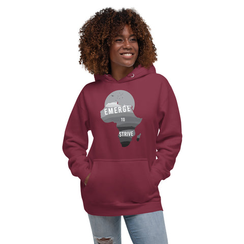 Teesafrique Strive To Emerge B/W Print Women's Hoodie