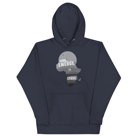 Teesafrique Strive To Emerge B/W Print Men's Hoodie