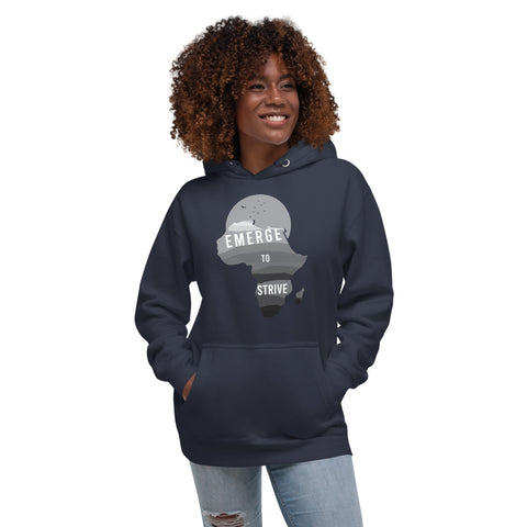 Teesafrique Strive To Emerge B/W Print Women's Hoodie