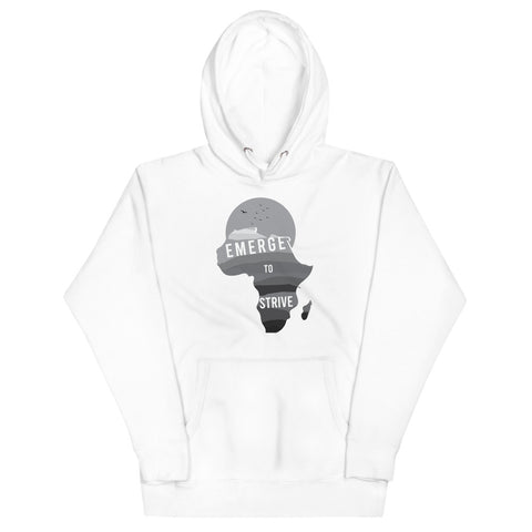 Teesafrique Strive To Emerge B/W Print Men's Hoodie