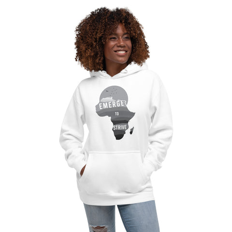 Teesafrique Strive To Emerge B/W Print Women's Hoodie
