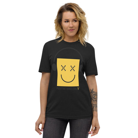 Teesafrique Sustainable Positive Vibes only emoji Statement Unisex recycled t-shirt