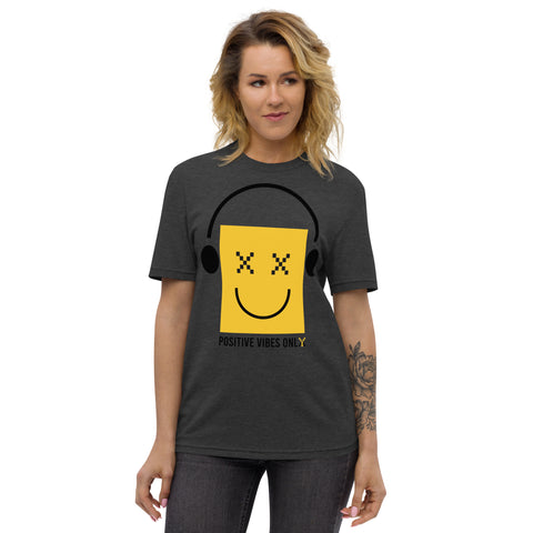 Teesafrique Sustainable Positive Vibes only emoji Statement Unisex recycled t-shirt