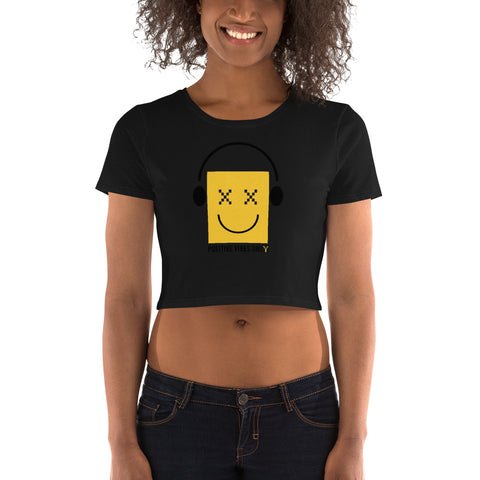 Teesafrique Sustainable Streetics Positive vibes Emoji Crop Top