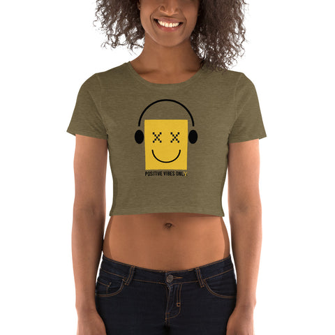 Teesafrique Sustainable Streetics Positive vibes Emoji Crop Top