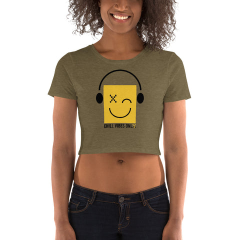 Teesafrique Sustainable Streetics Chill vibes Emoji Crop Top
