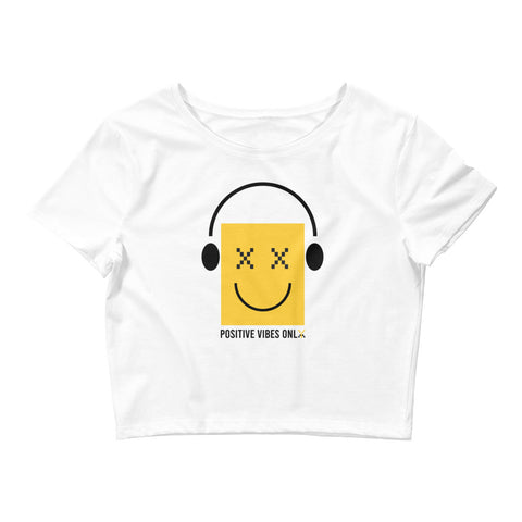 Teesafrique Sustainable Streetics Positive vibes Emoji Crop Top