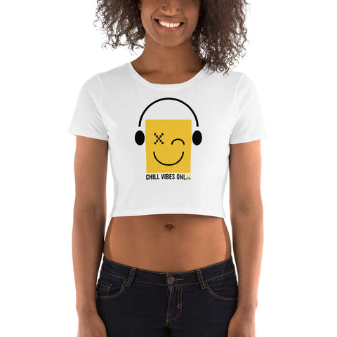 Teesafrique Sustainable Streetics Chill vibes Emoji Crop Top