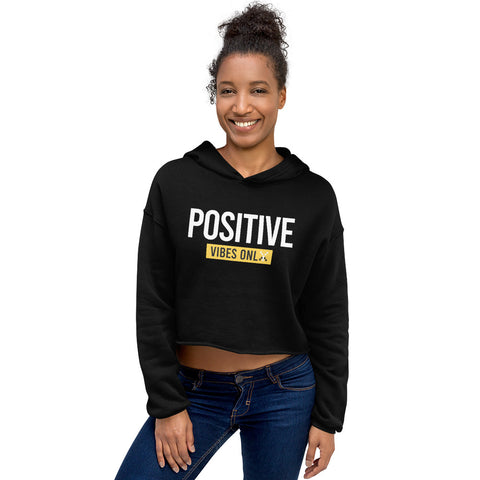 Teesafrique Sustainable Positive Vibes Only Crop Hoodie