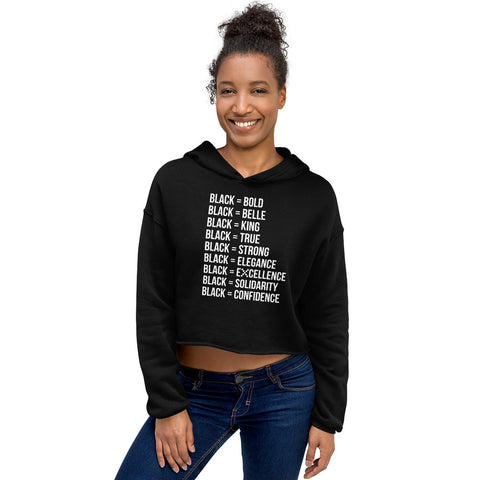 Teesafrique Sustainable  Black is Statement piece Crop Hoodie