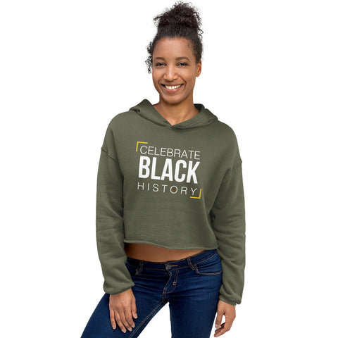 Teesafrique Sustainable Celebrate Black History Statement Crop Hoodie