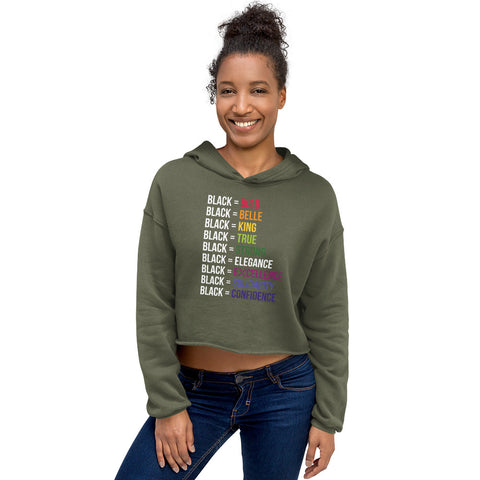 Teesafrique Sustainable  Black is Statement piece Crop Hoodie