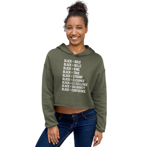 Teesafrique Sustainable  Black is Statement piece Crop Hoodie