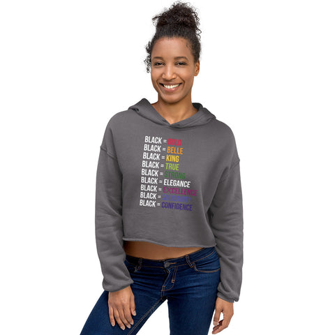 Teesafrique Sustainable  Black is Statement piece Crop Hoodie