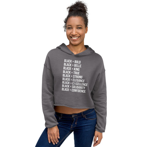 Teesafrique Sustainable  Black is Statement piece Crop Hoodie