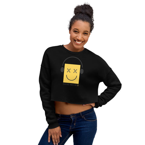 Teesafrique Sustainable Positive Vibes only Statement Crop Sweatshirt